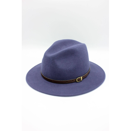 Chapeau Fedora en laine classique avec ceinture
