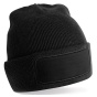 Black Recycled Polyester Patch Beanie - Traclet