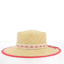 Cesena Straw Wide Brim Hat with Border - Traclet