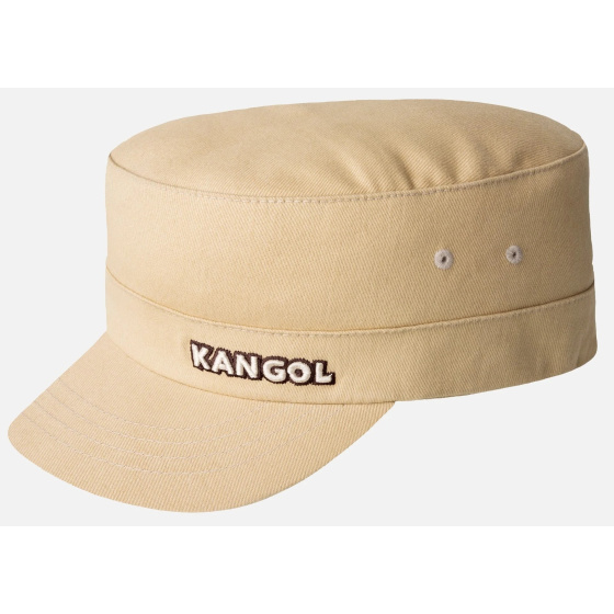 Beige Cotton Twill Army Cap - Kangol