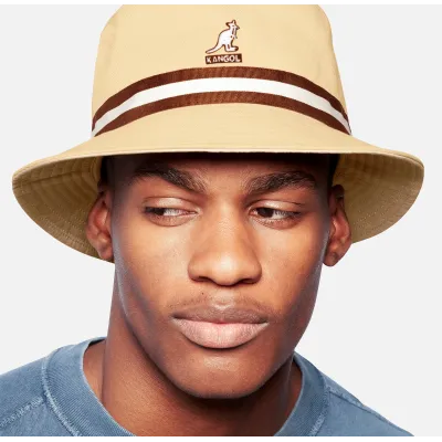 Kangol Stripe Lahinch Cotton Bucket Hat - Taupe Reference: 17811| Traclet Hat Shop