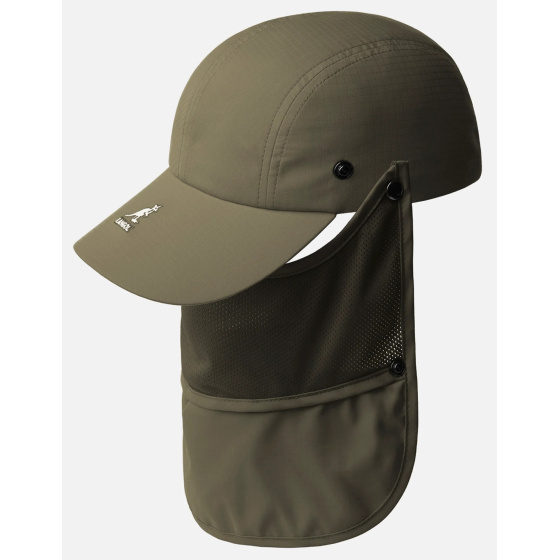 Olive Baseball Cap with Mask & Neck Cover - Kangol