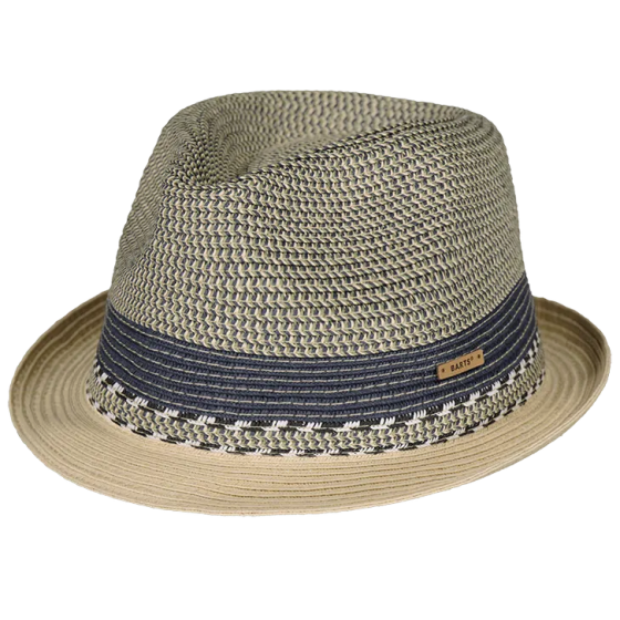 Fluoriet Paper Straw Trilby Hat Beige & Blue - Barts