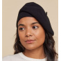 Luna Black Merino Wool Beret - Heritage by Laulhère