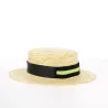 Chapeau de Paille Naturel Noir et Vert