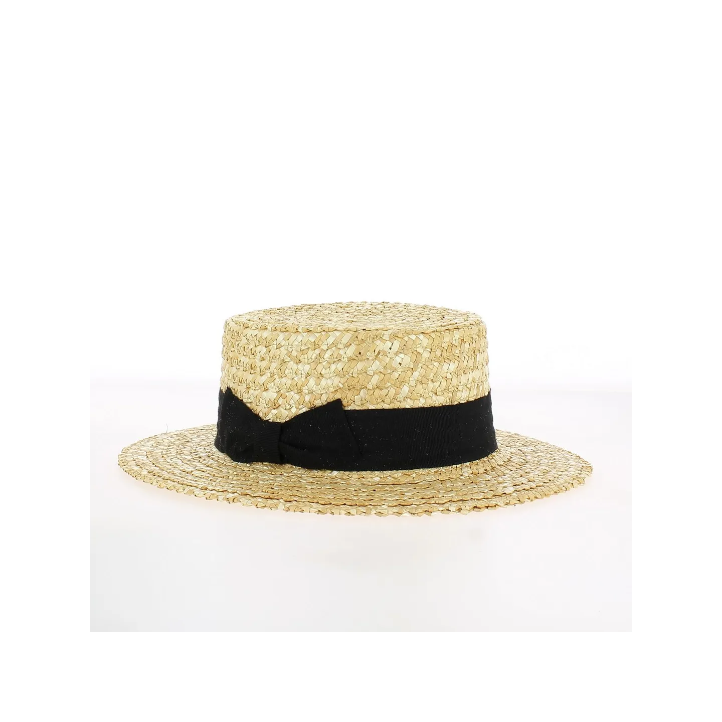 Natural Straw Hat with Bow Tie