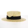 Natural Straw Hat with Bow Tie