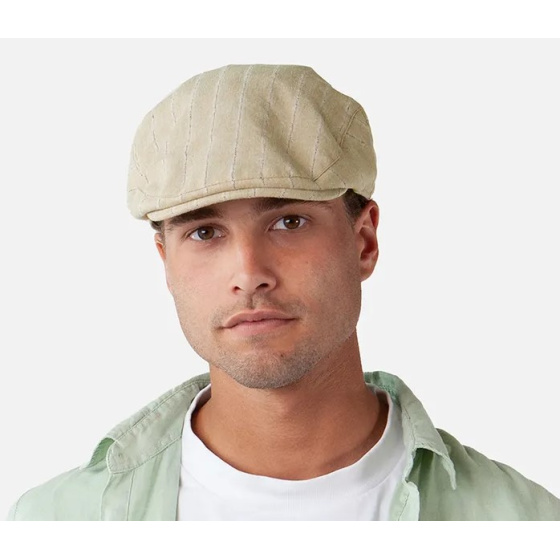 Jarvis Flat Cap Beige Linen & Cotton - Barts