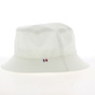 White Gabardine Bucket Hat Made In France