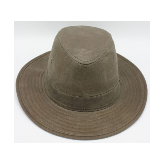 Waxed Cotton Hat Sologne Khaki - Traclet Waxed Cotton Hat Sologne Khaki - Traclet