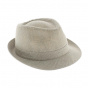 Natural linen trilby hat