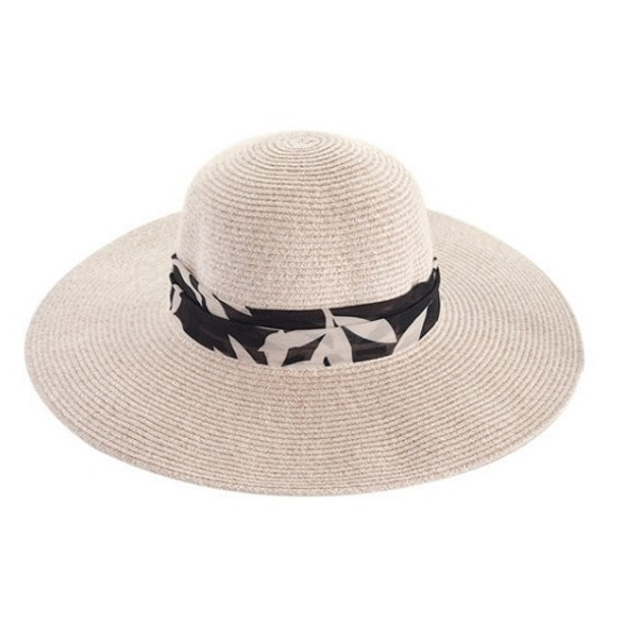 Monroe Monochrome Natural Fibers Wide Brim Hat Beige - House of ord