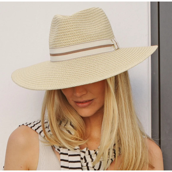 Carla White Beige UPF50+ Fedora Hat - House of Ord Carla White Beige UPF50+ Fedora Hat - House of Ord