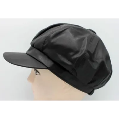 Modena Faux Leather Newsboy Cap - Traclet reference 21817 traclet hat shop