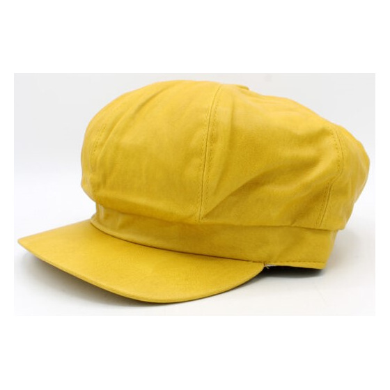 Modena Faux Leather Newsboy Cap - Traclet