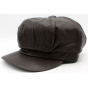 Modena Faux Leather Newsboy Cap - Traclet