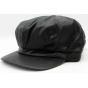 Modena Faux Leather Newsboy Cap - Traclet