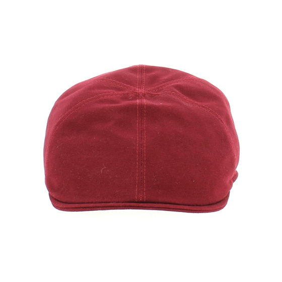 Red Cotton Detroit Flat Cap