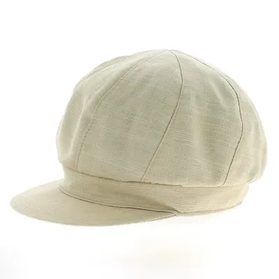 Hudson Beige Newsboy Cap