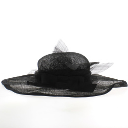 Black summer sisal hat