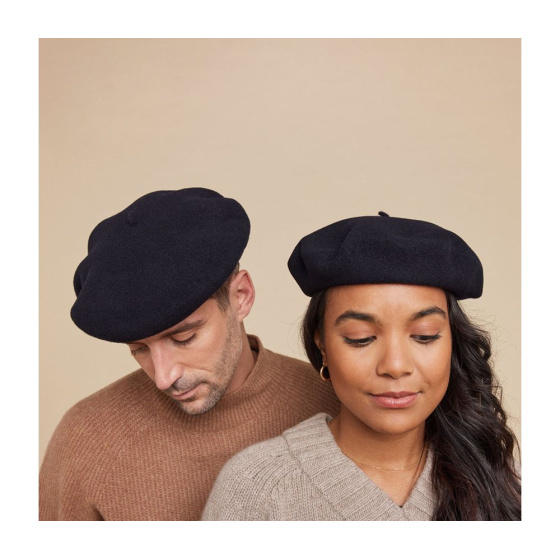 Béret Basque 9 Pouces Noir Héritage par Laulhère