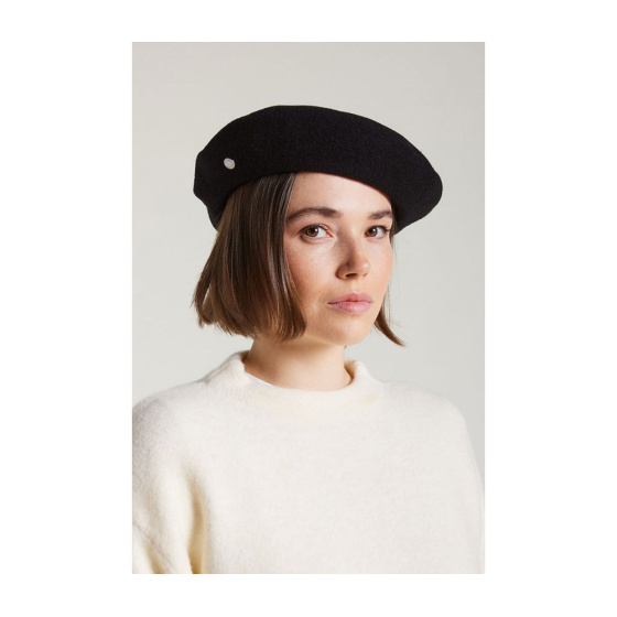 Béret Basque 9 Pouces Noir Héritage par Laulhère