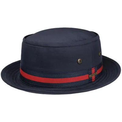Navy Cotton Porkpie Hat UPF 40+ - Stetson Reference: 21918| Traclet Hats
