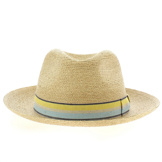 Monaco Natural Straw Fedora Hat Monaco Natural Straw Fedora Hat
