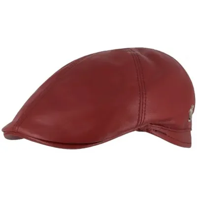 Casquette Bec de canard Cuir Bordeaux - Fléchet