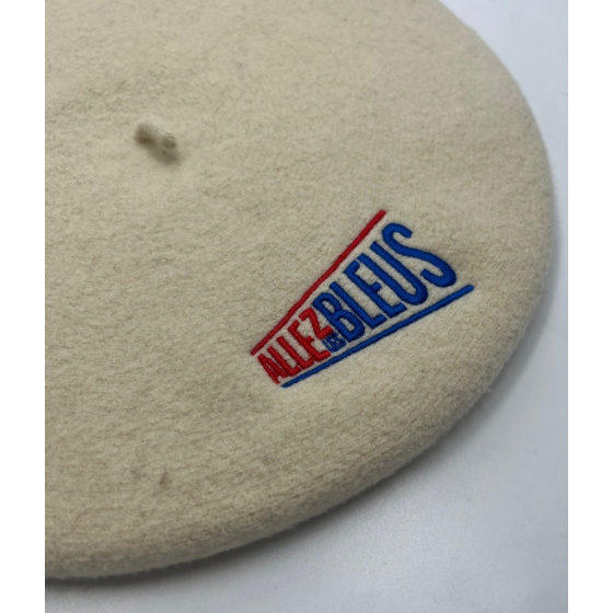 Béret Officiel Allez Les Bleus Ecru - Le Béret Français