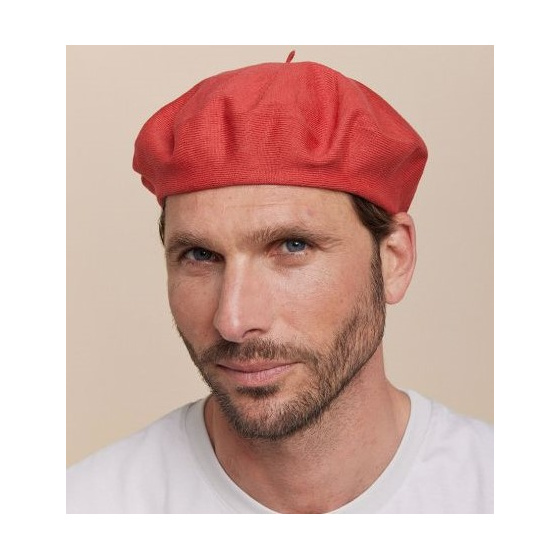 Authentic Summer Cotton Beret in Tile Red - Heritage by Laulhère