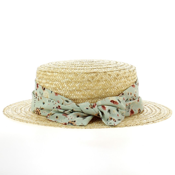 Canotier Paille Naturelle – Ruban Fleuri