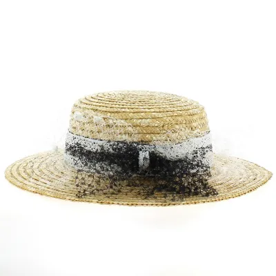 Chapeau Canotier Noir & Blanc Dentelle