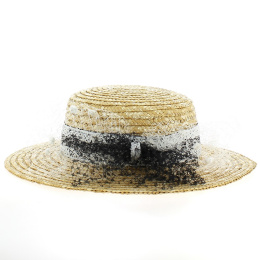 Chapeau Canotier Noir & Blanc Dentelle