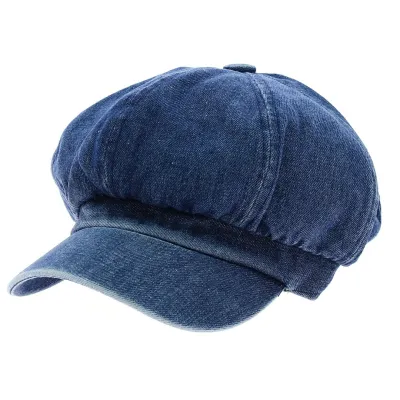Jansper Newsboy Cap Washed Blue Denim - Reference: 1757 | Traclet Hatters