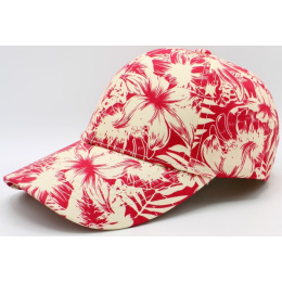 Hawaiian Flower Baseball Cap Pink & Beige - Traclet