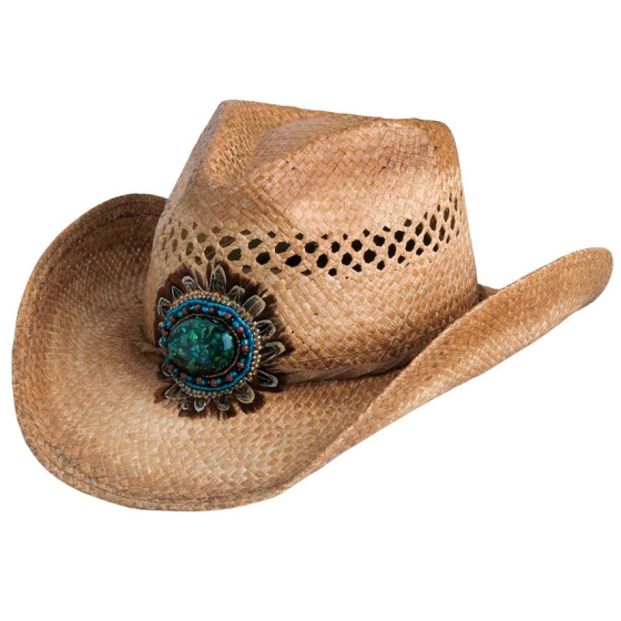 Natural Straw Clico Cowboy Hat - Traclet