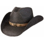 Thurber Black Straw Cowboy Hat - Traclet