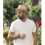Trilby hat in raffia flechet
