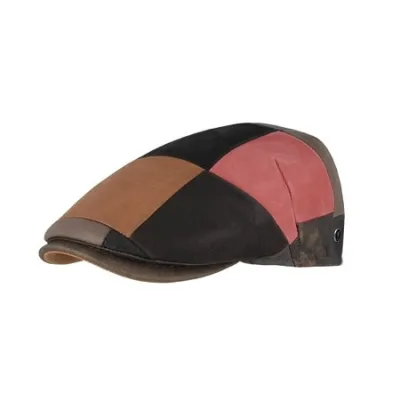 Casquette Plate Chambéon Patchwork Cuir- Fléchet