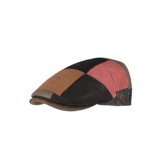Casquette Plate Chambéon Patchwork Cuir- Fléchet
