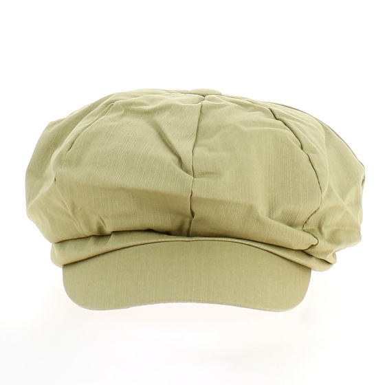 Khaki Cotton Newsboy Cap