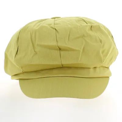 Yellow Cotton Newsboy Cap