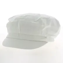 White Cotton Newsboy Cap