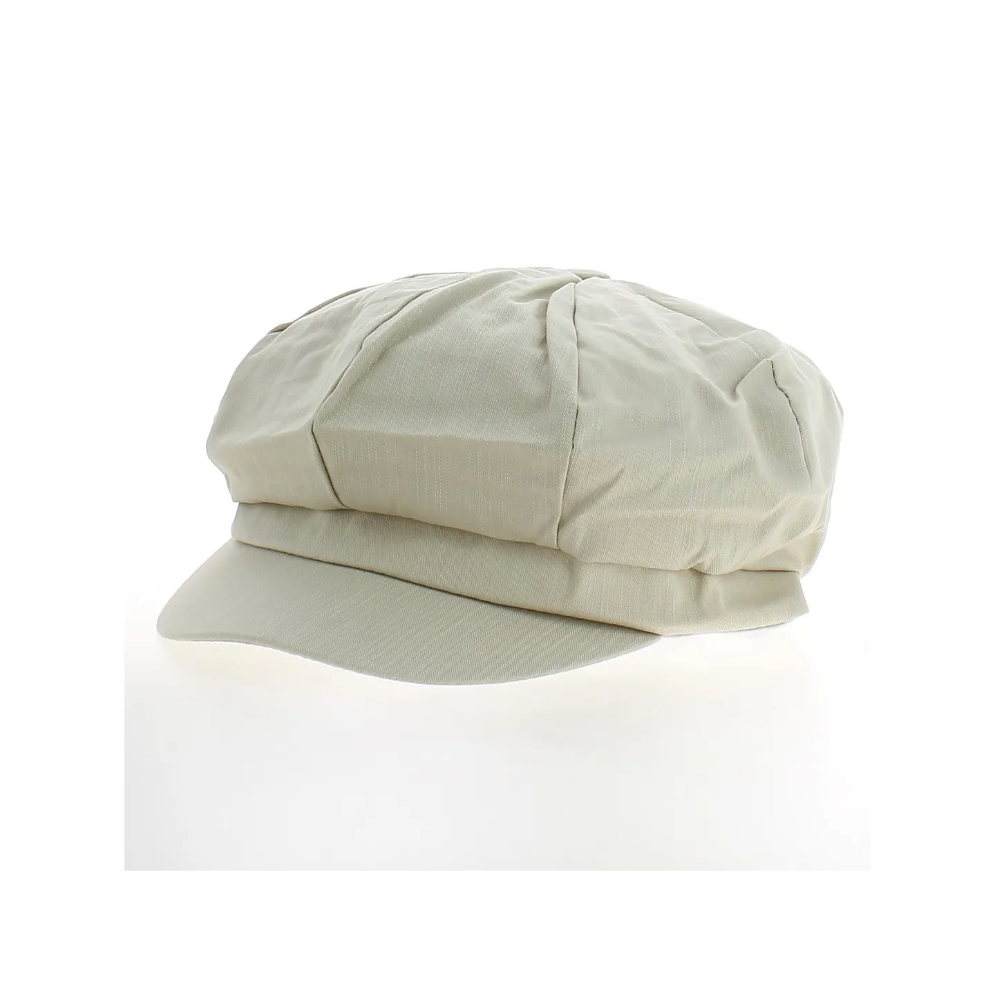 Beige Cotton Newsboy Cap