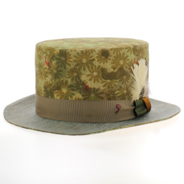 Chapeau Haut de Forme CLINDRO Fleuri Vert