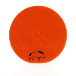Orange Beret with Embroidered Wild Boar