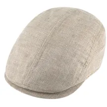 Natural Linen Prato Flat Cap - Traclet Reference: 22075| Traclet Hat Shop