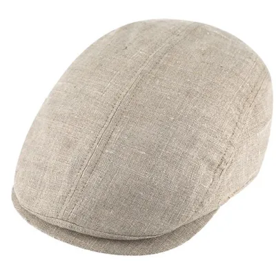 Natural Linen Prato Flat Cap - Traclet Reference: 22075| Traclet Hat Shop