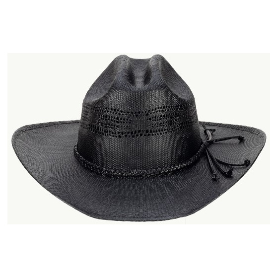 Chapeau CowBoy Gunlock Paille Noir - SCIPPIS - Traclet